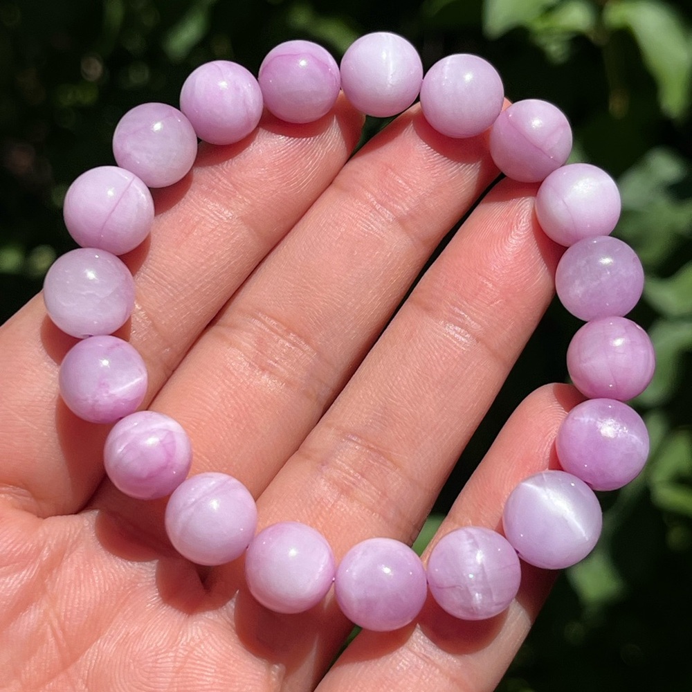 10mm stretchable cat eye kunzite bracelet‎